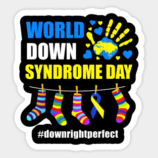 World Down Syndrome Day Awareness Colorful Socks Sticker